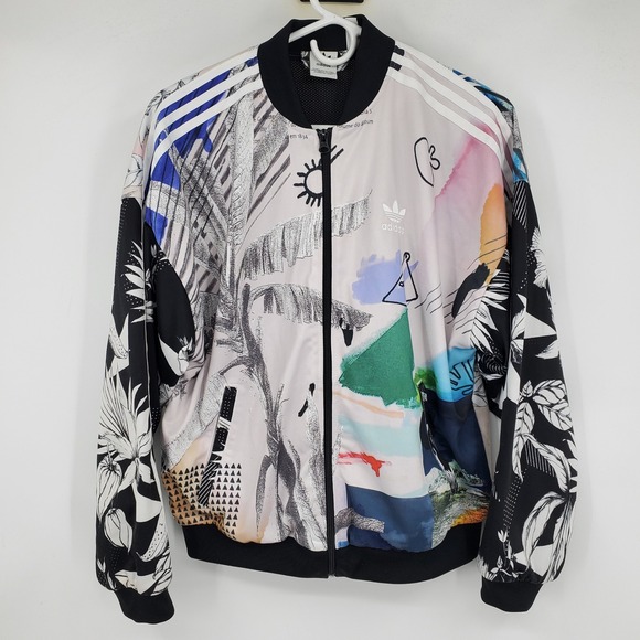 adidas Jackets & Blazers - Adidas Originals x Farm Rio Multi Print Floral Hawaiian Bomber Track Jacket S